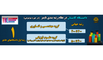 بر اساس پایگاه رتبه بندی تایمزدانشگاه کاشان در ردیف دانشگاه های برتر جهان قرار گرفت