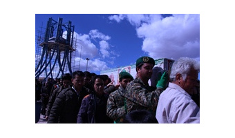 مراسم وداع دانشگاهیان دانشگاه کاشان با شهیدابوالفضل موسوی