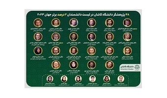 ۲۸ پژوهشگر دانشگاه کاشان در فهرست دانشمندان پر استناد دو درصد برتر جهان ۲۰۲۳
