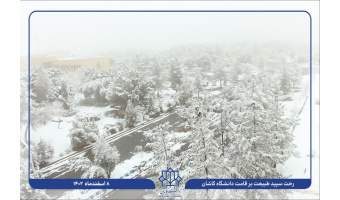 گزارش تصویری رخت سپید طبیعت بر قامت دانشگاه کاشان